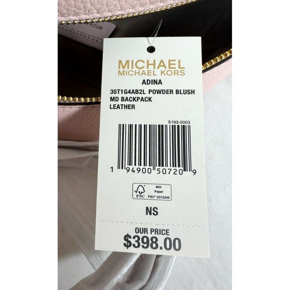 Michael Kors ADINA Pebbled Leather Medium Backpack, School Bag